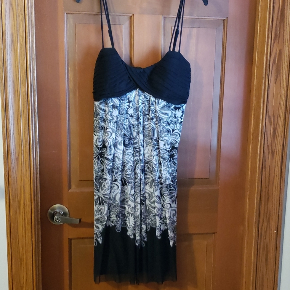Black and White double spaghetti strap dress